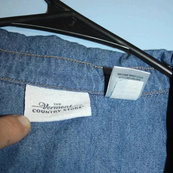 Vermont Country Store Brand Denim Midi Dress with Pockets Modest - Picture 4 of 12